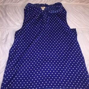J. Crew Sleeveless Polka Dot Blouse